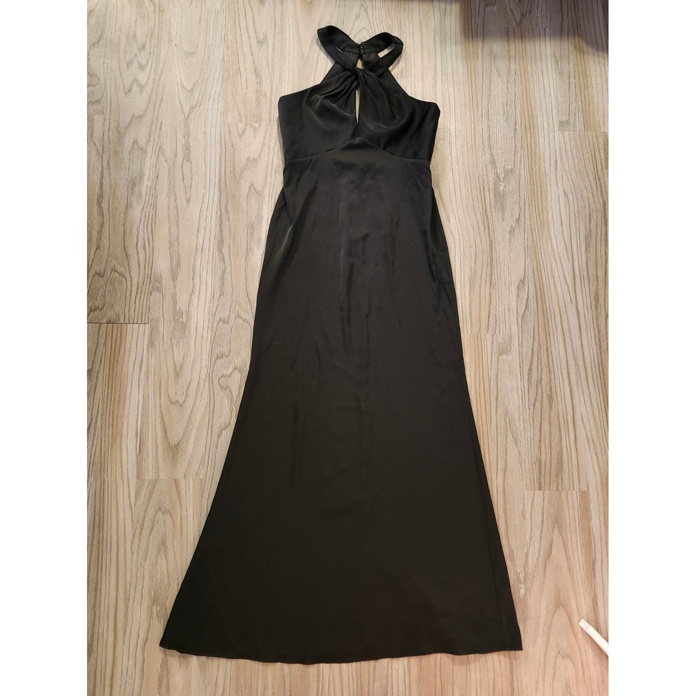 Barbie Azazie Black Halter Neck Maxi Dress Twisted Keyhole Size 10